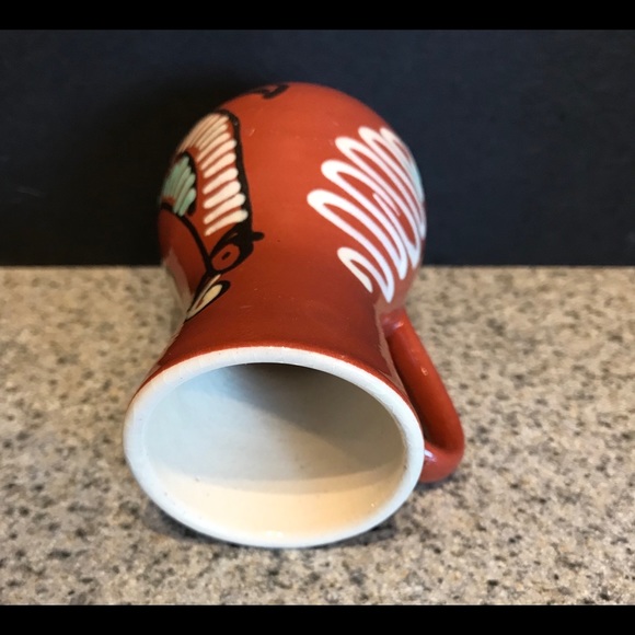 Vintage Hungarian Pottery Pitcher | Redware Vintage Jug with Quail Pattern. - Picture 5 of 8